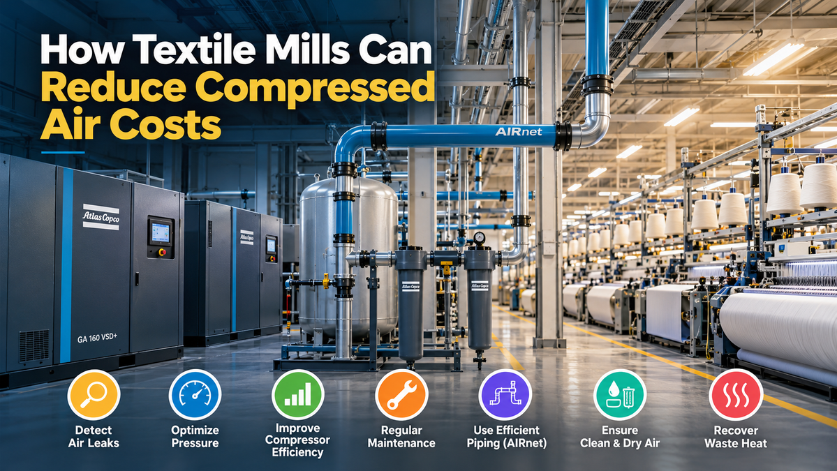 How Textile Mills Can Reduce Compressed Air Costs